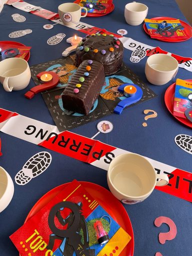 Detektiv Kindergeburtstag Tischdeko Partykiste mieten