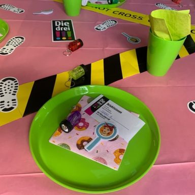 Tischdeko für Mädchen Detektivparty Die 3 Ausrufezeichen Tischdeko Detektivparty